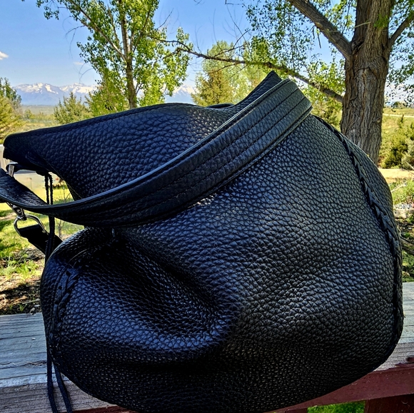 Rebecca Minkoff Crossbody Black Pebbled Leather Removeable Straps Silver Hardwar - Picture 4 of 8